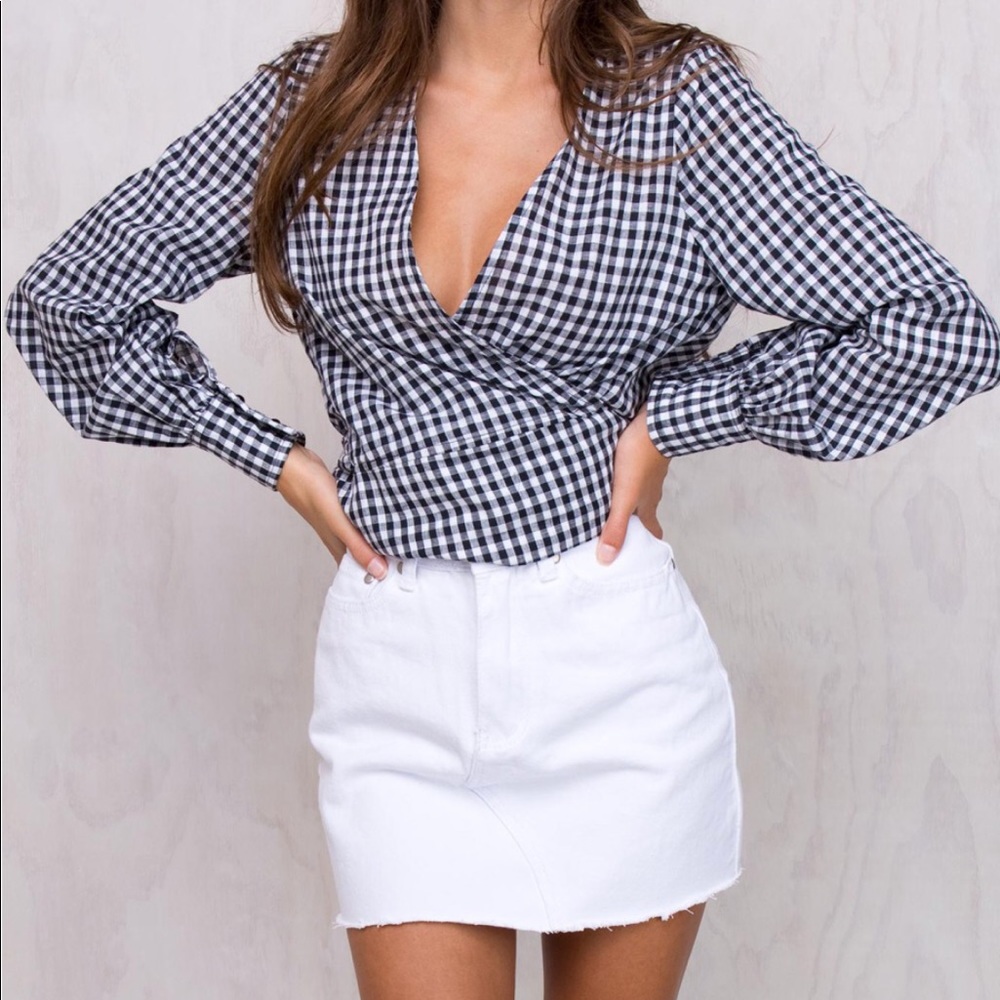 Princess Polly denim white skirt